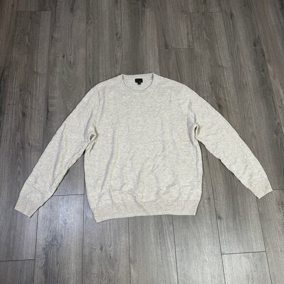 J.Crew Cashmere 15.8 Crewneck Sweater Mens XL Cream Soft Knit Pullover BE895 LS - Picture 5 of 9